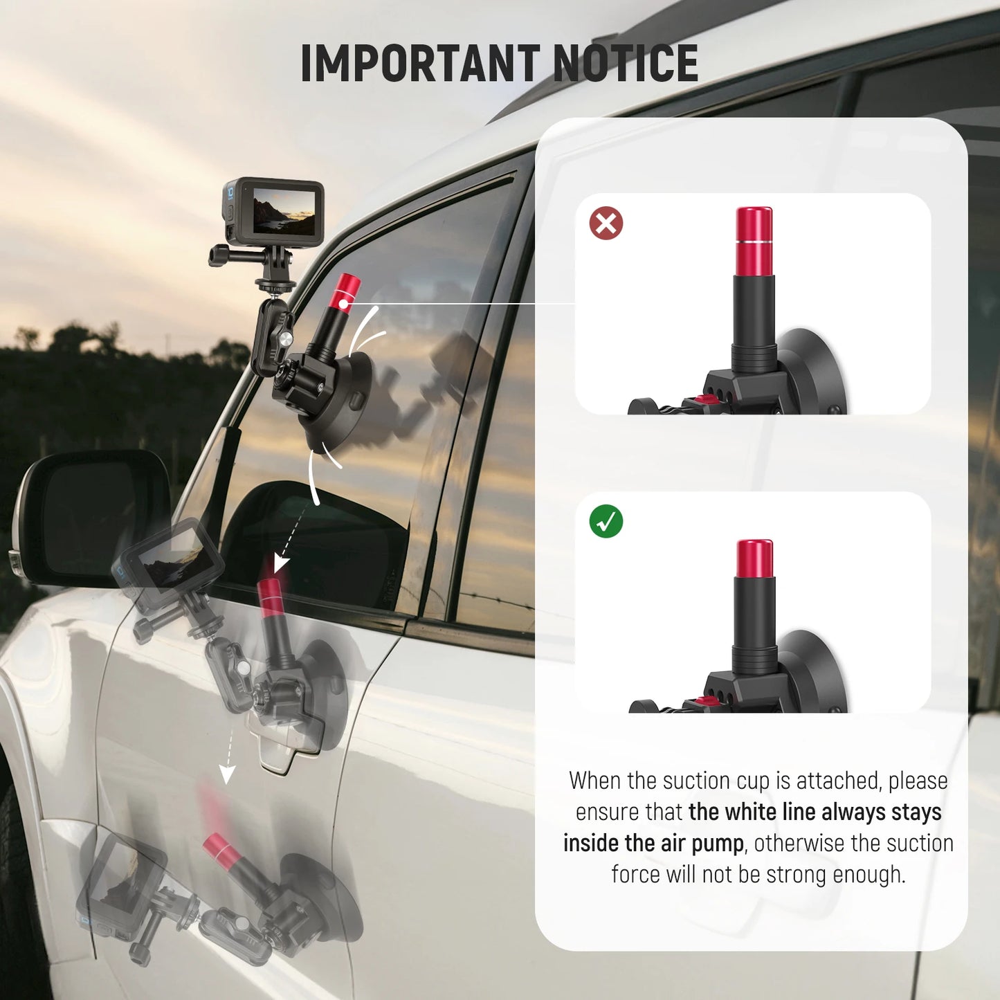 CA065 Triple Suction Cup Car Mount Kit