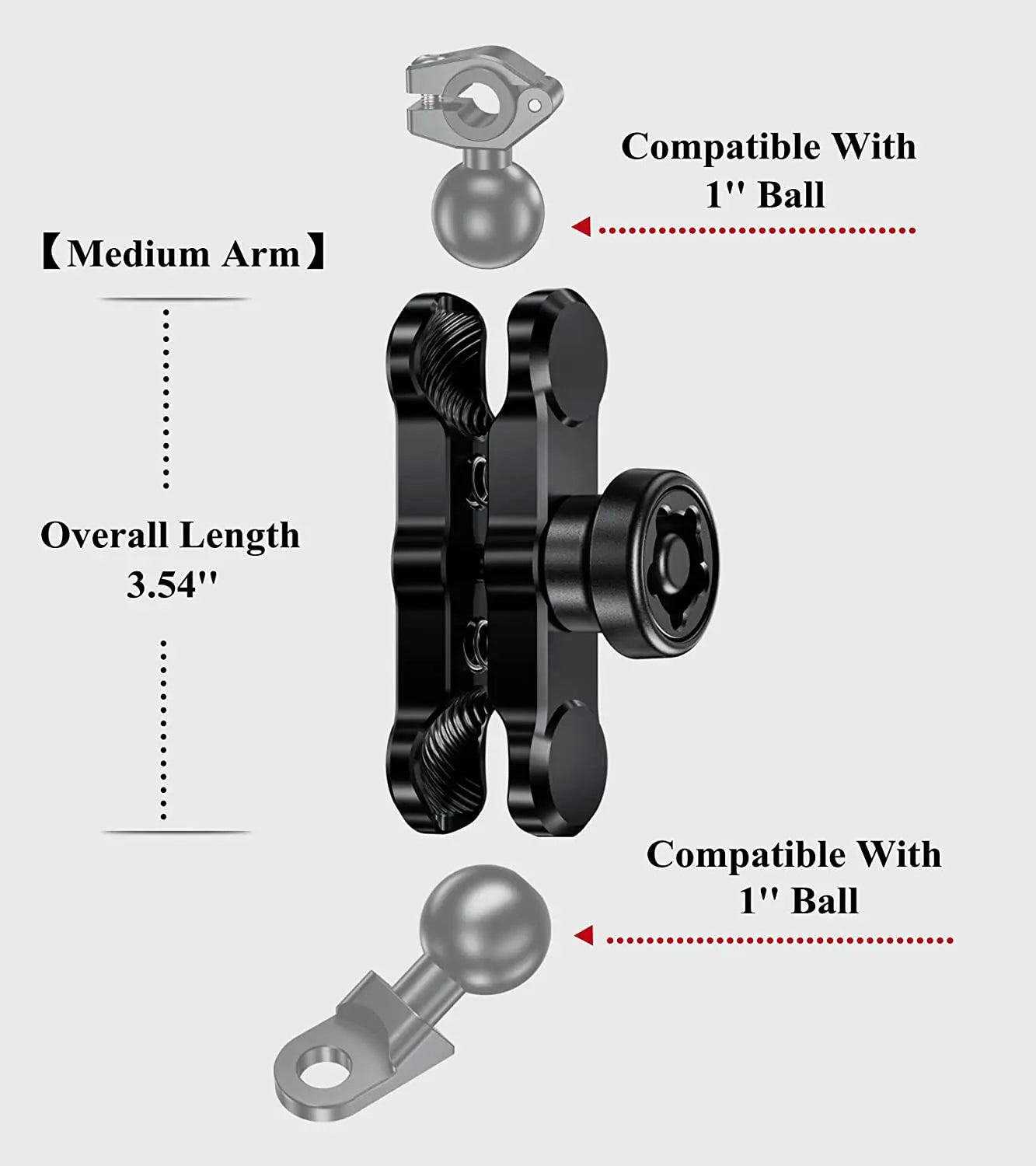 Anti-Theft Aluminum Alloy Double Socket Arm