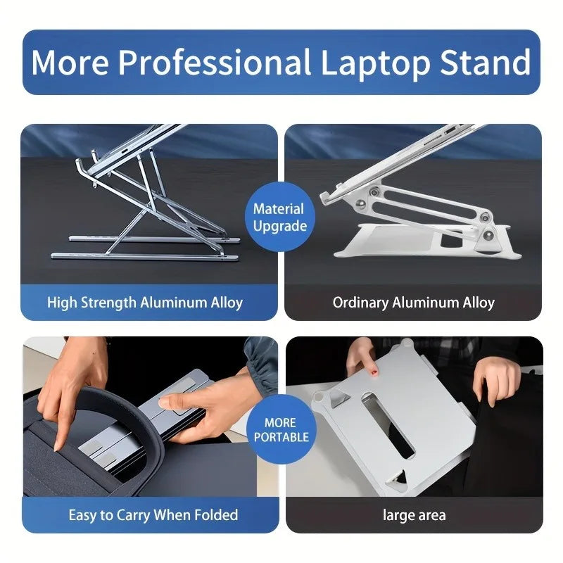 Laptop Stand For Macbook Folding Adjustable Aluminum Computer Pc Tablet Stand Notebook Tablelaptop Holder Heat Dissipation