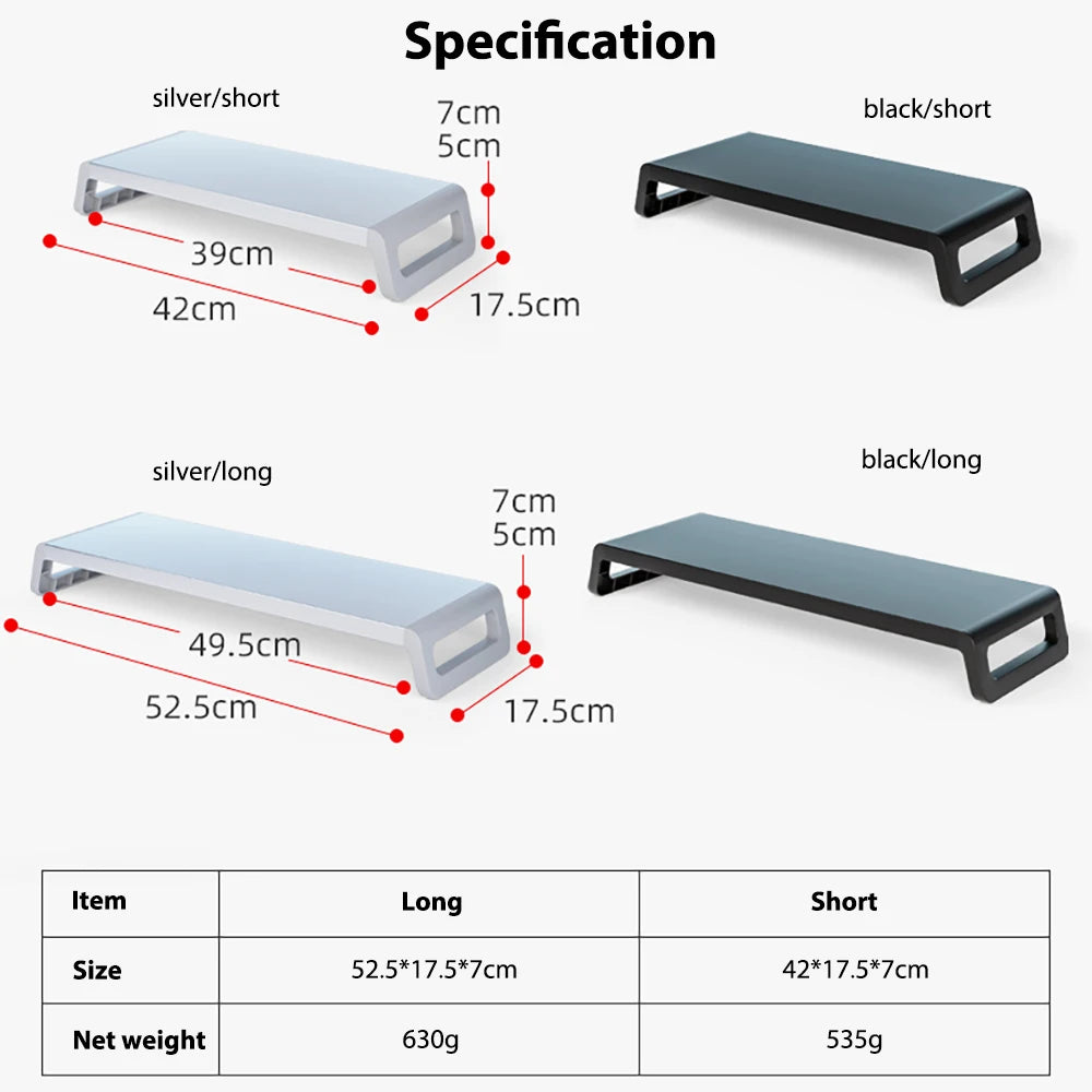 Aluminium Alloy Monitor Stand Riser