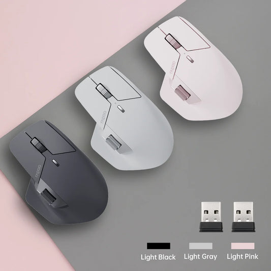 Rapoo MT760/MT760L/MT760Mini/MT760M Rechargeable Multi-mode Bluetooth Wireless Mouse Ergonomic 4000 DPI Support Up to 4 Devices